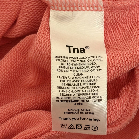 Aritzia Tna Cozy Airy Fleece Long Sleeve Half Zip Crop Sweatshirt Sweater Top - Picture 6 of 9